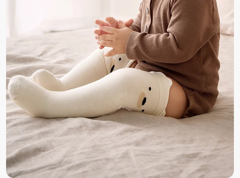 Niduoxiong Children's Socks, Baby Long Socks for Spring, Autumn And Winter, Newborn Over-Knee Socks, Breathable Cotton Socks, 3 Pairs Per Pack 6