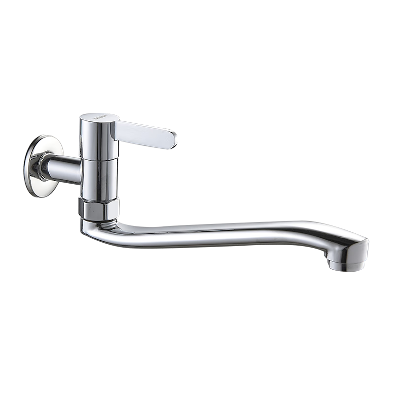 KEGOO Extended Mop Sink Faucet with Rotating Spout, Wall-Mounted Single Cold Water Tap for Bathroom, Balcony, Laundry Sink K220714