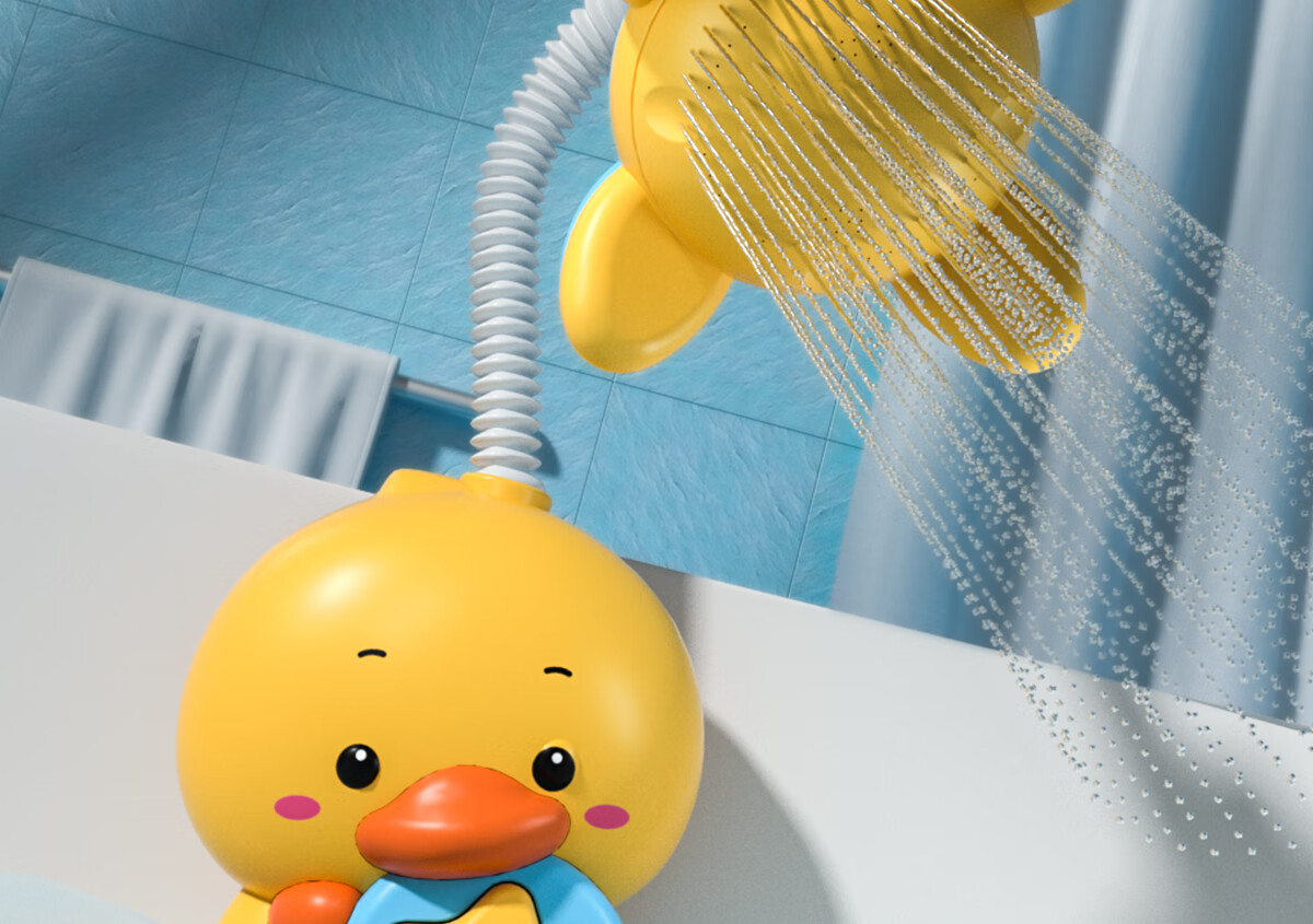 Xinge Baby Bath Toy, Infant Shower Head, Electric Duck, Children's Water Play Toy, Baby Water Play Toy, Birthday Gift for Boys And Girls 3