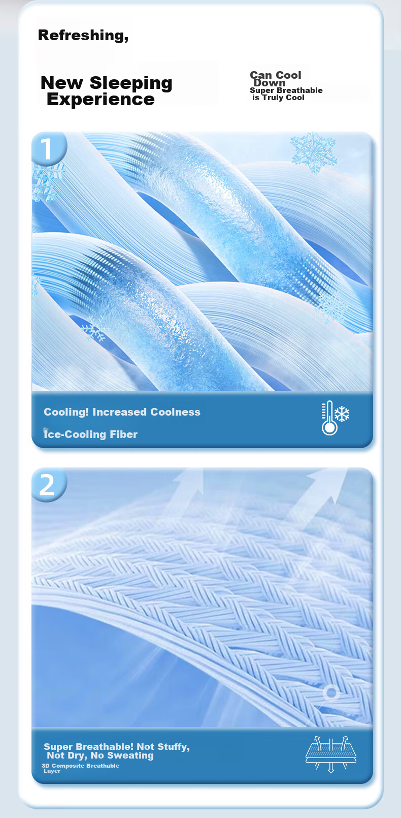 Sanshunnuanrun Ice Silk Cooling Mat, Machine Washable, Ice Silk Mat, 1.5x2 Meters, Soft Cooling Mat, Foldable Three-Piece Set 2