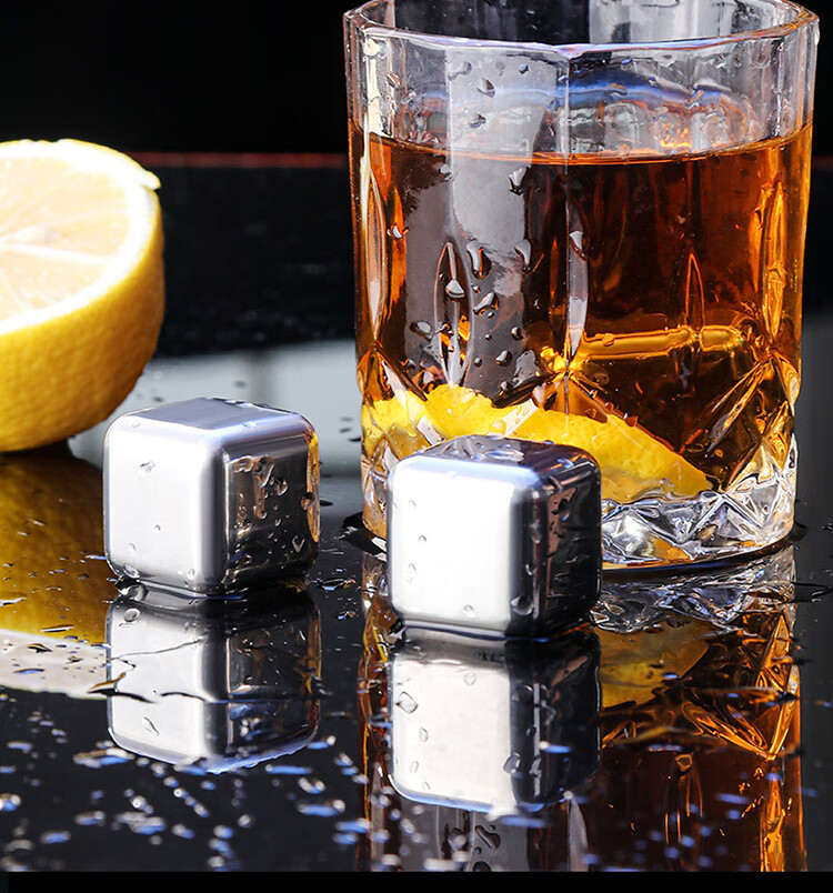 BJ 304 Stainless Steel Ice Cube Tray, Square Quick-Cool Metal Ice Cube Maker Mold, 4-Piece Set CP-127 11