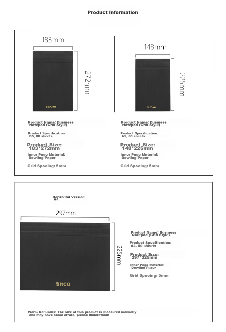 [Lowest Price Online] Sitoo Grid Notebook A4 High-Quality Tear-Off Grid Paper Simple College Student Notebook Thick Business Notebook Vertical Flip Draft Paper Sketch Pad Grid Tear-Off Notebook 2