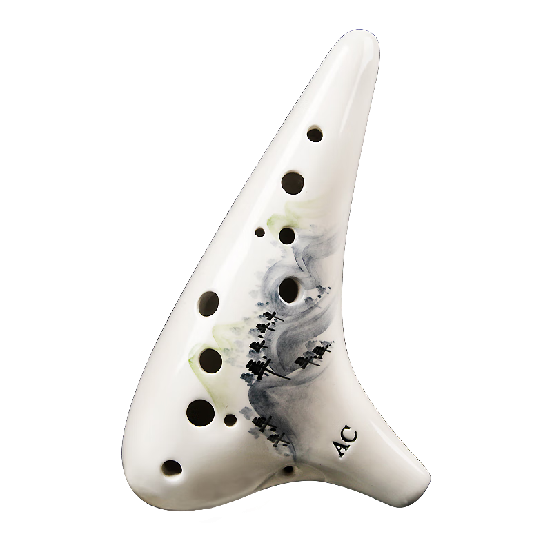 Fengya 12-Hole Ocarina AC Mid-C Tone Twelve-Hole Ocarina with Good Intonation and Sheet Music Landscape Design