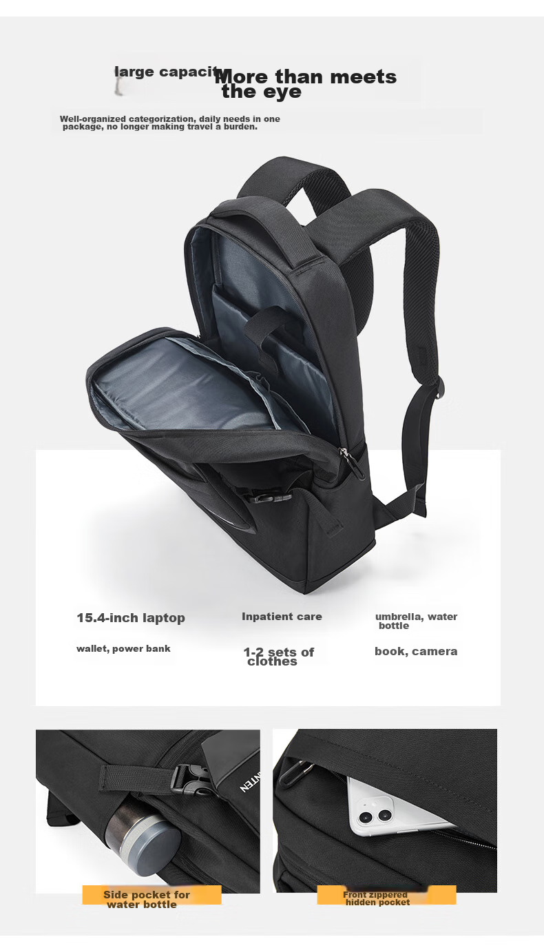 BOSTANTEN Men's Backpack for High School And College Students, Trendy Large Capacity Laptop Bag for Men And Wome 8