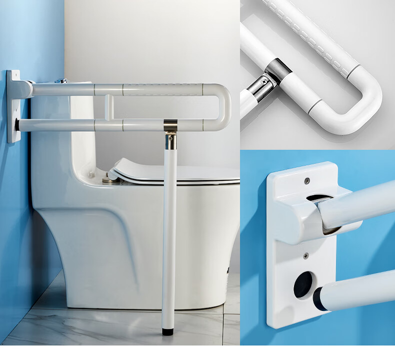 Meiruide T-Shaped Up-Flipping Toilet Support Handle, Bathroom Handrail, Barrier-Free Elderly-Friendly Toilet Handle, 70cm TY-MF 7