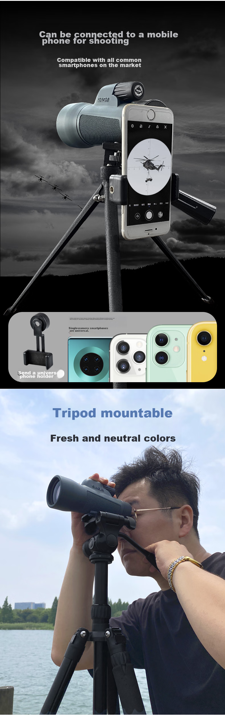 SAGA Sniper Monocular Telescope, High-Definition High-Magnification Military Binoculars with Night Vision, 100km Professional Birdwatching And Moon-Gazing Scope for Scenery Viewing 22