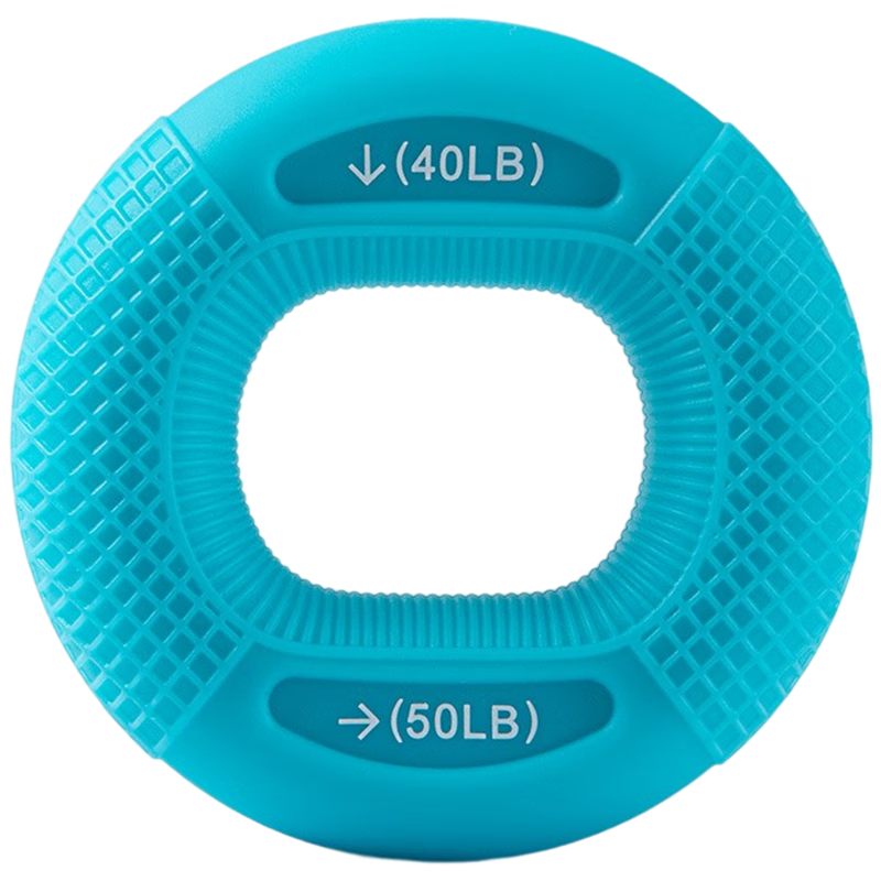 Duweike Hand Grip Strengthener, Dual-Pound Silicone Dual-Intensity Hand Grip Ring, Hand Strength Training Rehabilitation Finger Fitness Device, Lake Blue, 40-50 Pounds