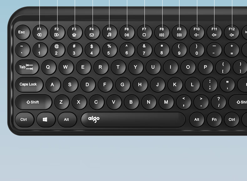 Aigo V610 Blue Quiet Office Business Keyboard, Wireless Bluetooth Connection, Rechargeable Lithium Battery, Compatible with WIN/MAC Dual Systems, Scissor Foot Structure, Full Size 14