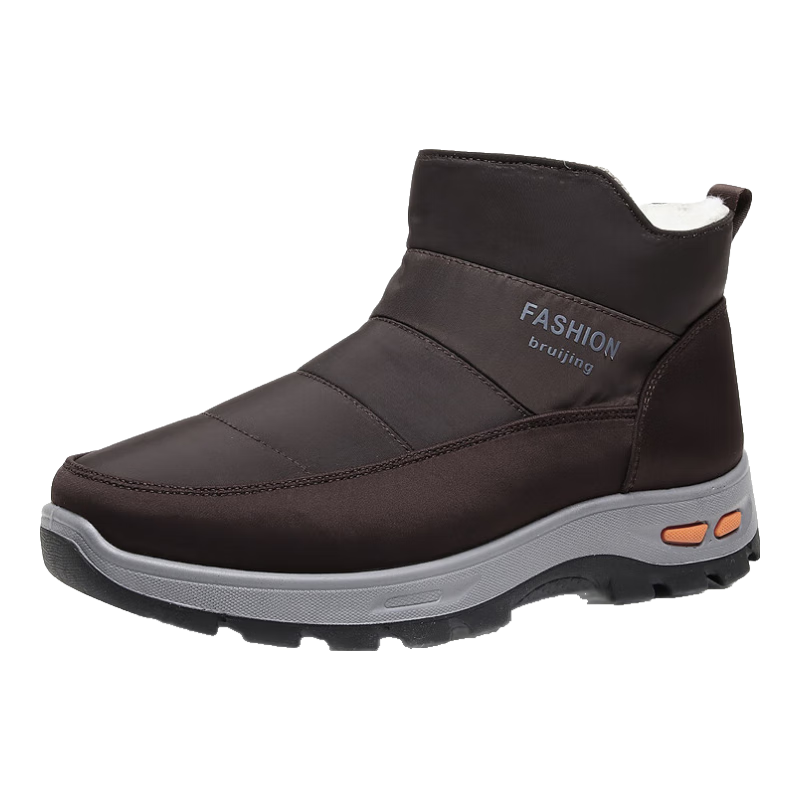 Ankang Winter Pure Wool Warm Men's Old Beijing Cloth Shoes, Thickened Waterproof Dad High-Top Cotton Boots 23503, Coffee Color, Size 41