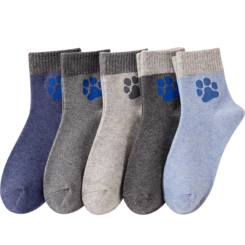 LangSha Children's Socks, Boys' Mid-Calf Cotton Socks for All Seasons, High-Elastic Comfortable Socks for Teenagers, Students, Toddlers And Older Childre