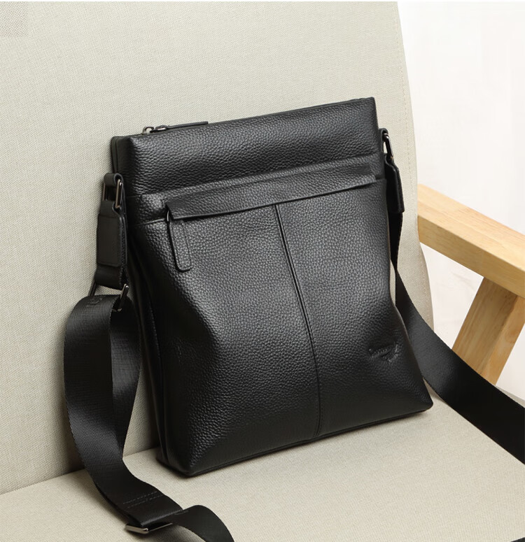 CROCODILE Top-Grain Leather Shoulder Bag, Men's Business Casual Crossbody Bag, Gift for Boyfriend, 2259 3