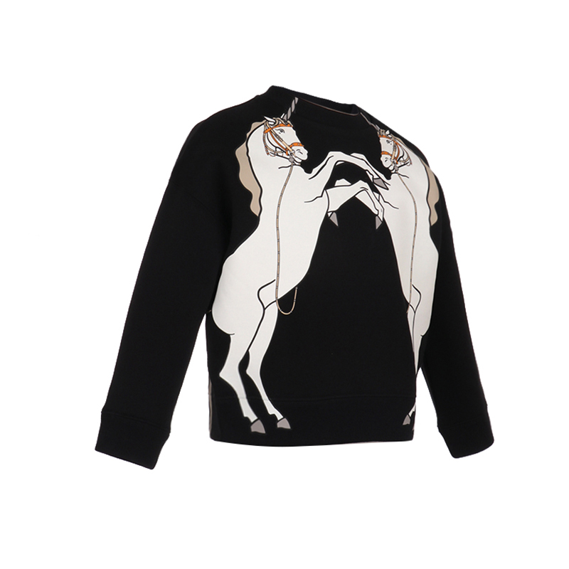 【巴宝莉女童卫衣】burberry 博柏利 奢侈品童装 女童黑色混纺独角兽