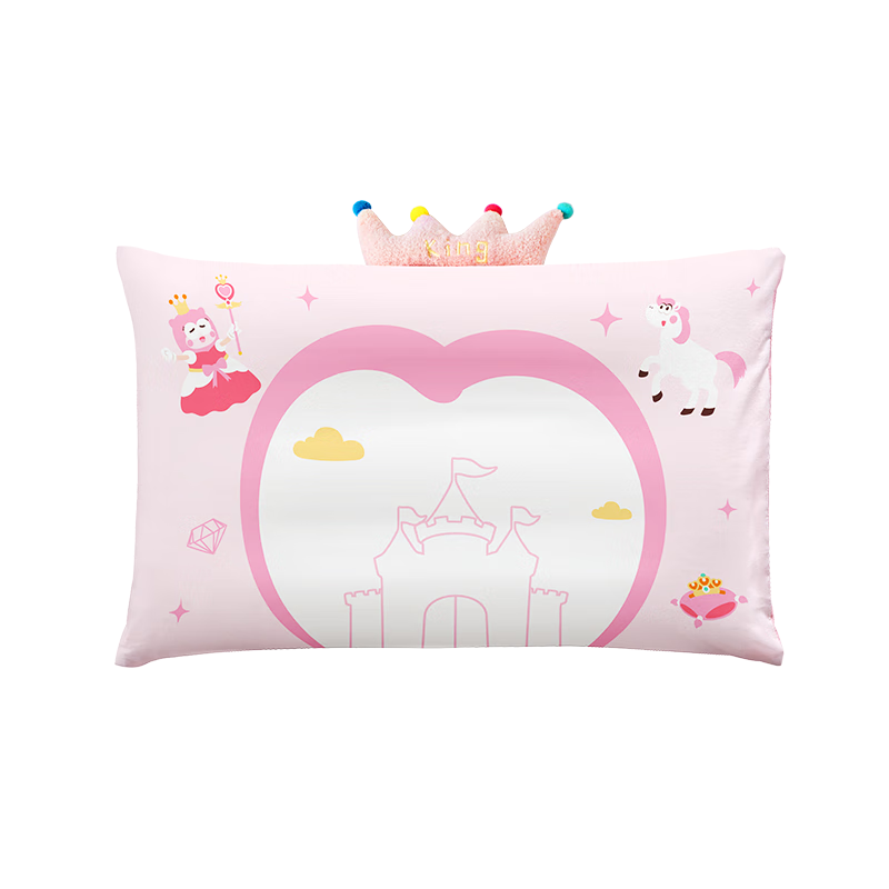 Pilu Children's Pillow Core, Class A Antibacterial, Washable, for Ages 3-6 Kindergarten Nap Pillow, Little Princess Design, 30*50cm