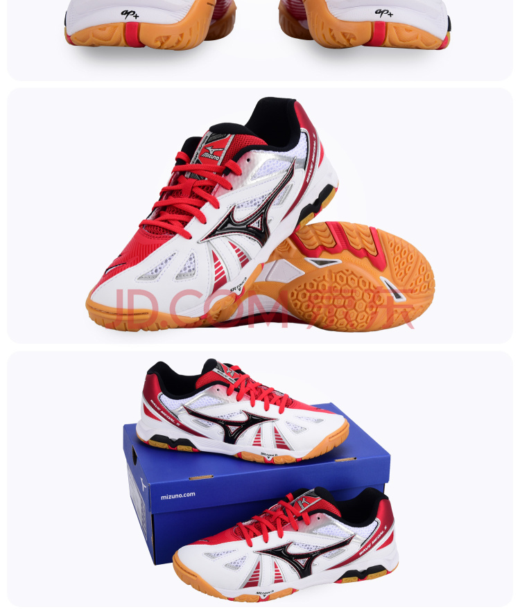 MIZUNO KAISERBURG 8 Professional Non-Slip Shock Absorption Table Tennis Shoes for Men and Women 242001 White Blue Size 36 10