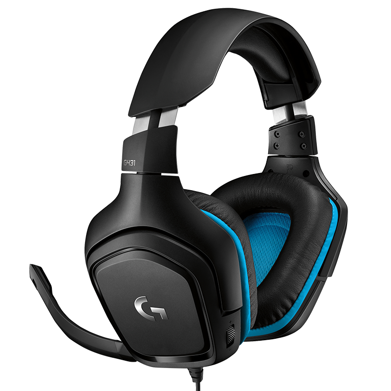 G G431 Gaming Headset, Virtual 7.1 Surround Sound E-Sports Headphones with Microphone, Noise-Cancelling Microphone, Apex PUBG FPS Sound Positioning - Compatible with Tri-Band Actio