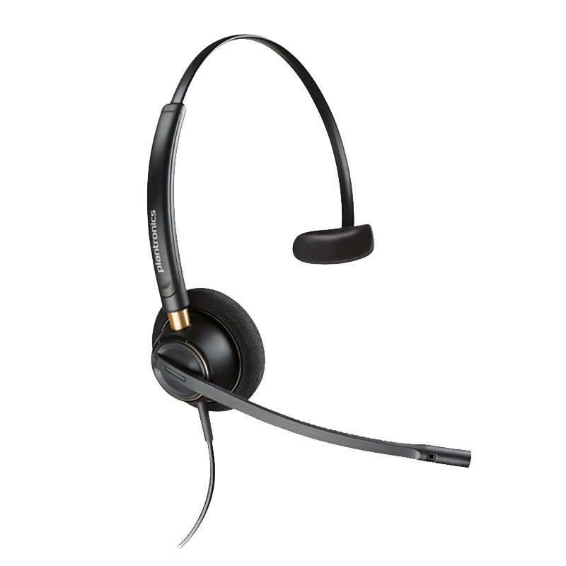 PLANTRONICS Poly HW510 Call Center Headset, Customer Service Headphones, Operator Earphones, Telemarketing Headset, Wideband Noise-Cancelling Microphone