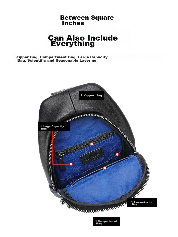 Goldlion Chest Bag, Multifunctional Men's Bag, Simple Crossbody Bag, Waist Pack, Travel Shoulder Bag, Small Backpack, Birthday Gift 9