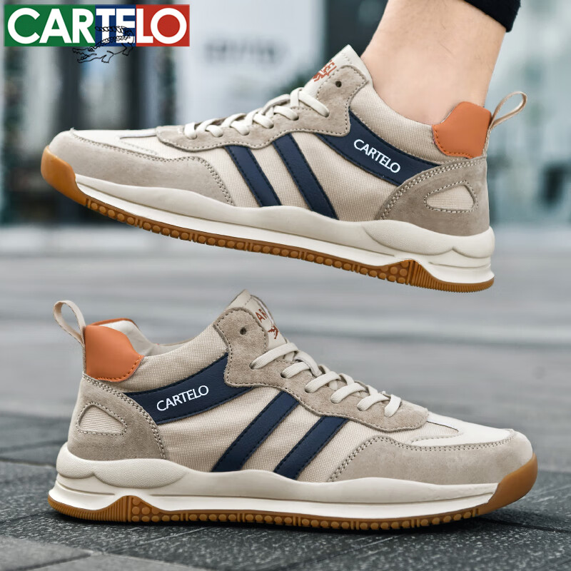 CARTELO Men's Shoes, Casual Sports, Autumn And Winter Breathable, 2026 New Style, Jogging Commute Versatile Sneakers, Large Size 46