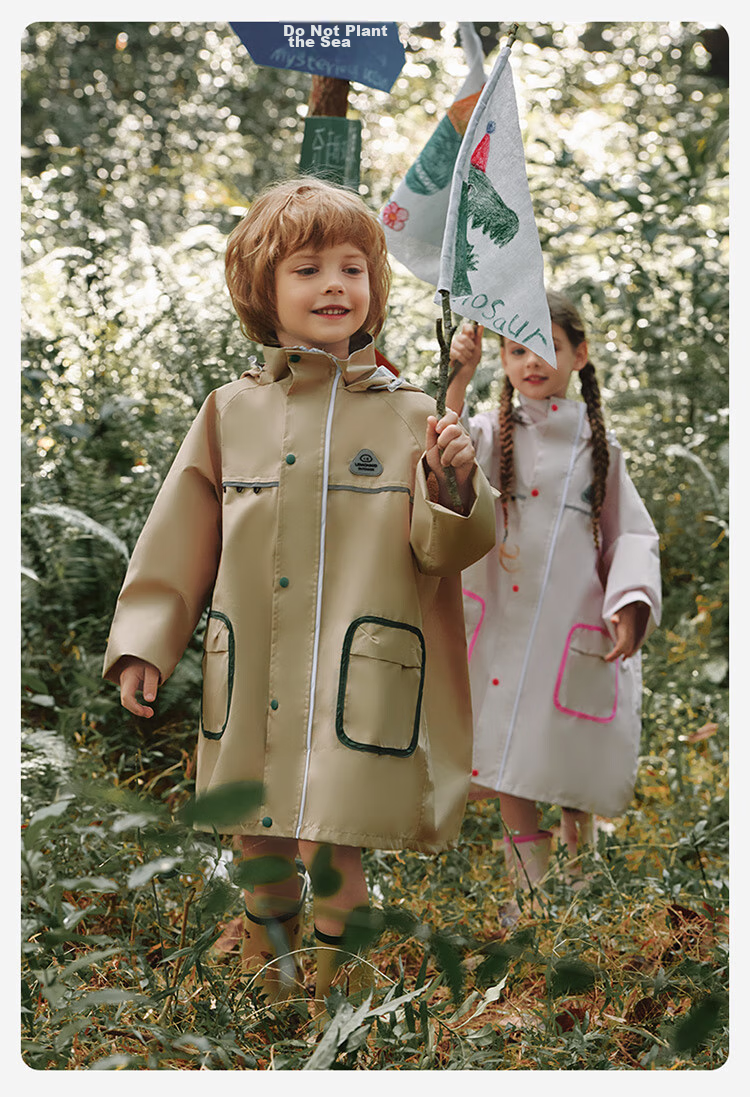 Lemonkid Children's Raincoat with Detachable Brim, School Raincoat for Boys And Girls, with Backpack Space, Full-Body Raincoat for Elementary School Students 18