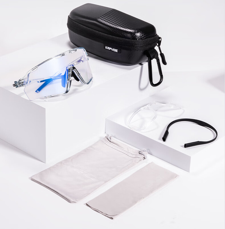 KAPVOE Full-Frame Photochromic Cycling Glasses, Day And Night Use Protective Goggles, Windproof Glasses for Road Bikes, Professional Mountain Bike Glasses for Nearsighted Users 11