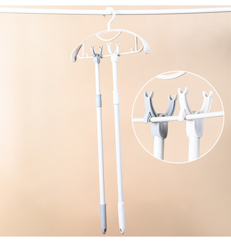 MENGTING Clothes Drying Rack Hanger, Extendable Clothes Support, Clothes Hanger Rod, Light Gray 15