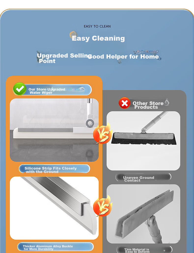 Jieshibao 50cm Magic Silicone Broom for Home Use, Water Sweeper, Floor Scraper, Hair Sweeper for Bathroom 1
