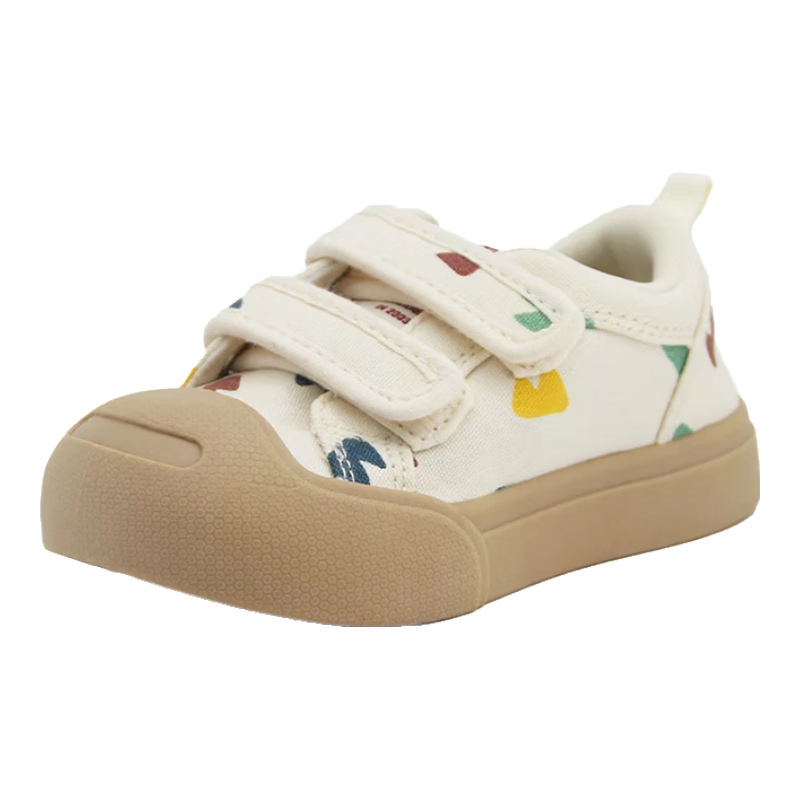 TOPSTAR Children's Canvas Shoes, Kindergarten Shoes, Spring 2026 New Style, Non-Slip Boys' White Sneakers, Low-Top Skateboard Shoes, Colorful, Size 29