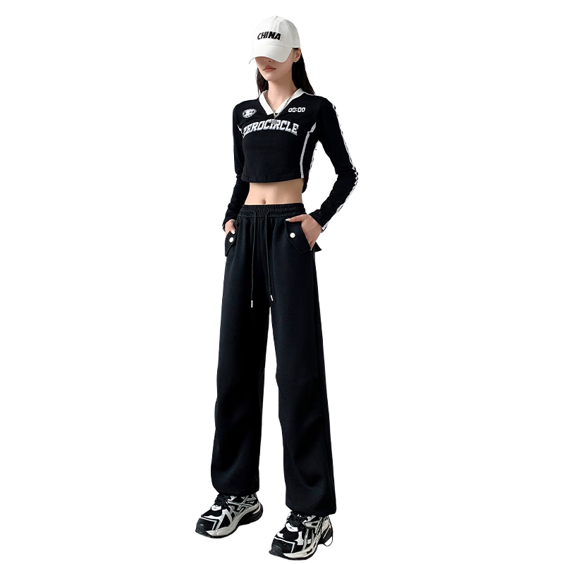 FitonTon American Style Parachute Work Pants for Women Autumn Winter High Waist Slimming Paratrooper Casual Convertible Pants