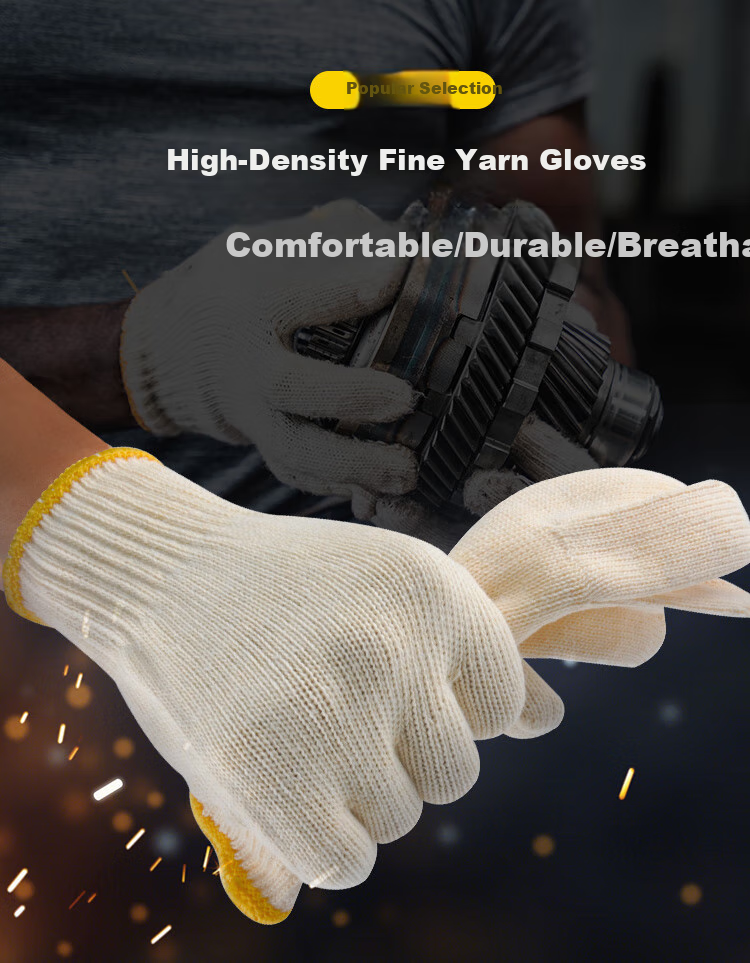 Ams Safety Gloves, Nylon Cord, Non-Slip, Wear-Resistant, Thickened, for Car Repair, Farm Work, Construction Site, Bricklaying, Labor Work, Protective Gear, White, 600N [Genuine Product], 60 Pairs 2