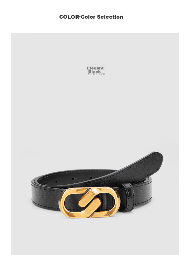 Cattlesboss Women's Belt, Fashionable Versatile Decorative Waistband, Simple Trouser Belt for Women, Commuter Style 5370, Black, 95cm 3