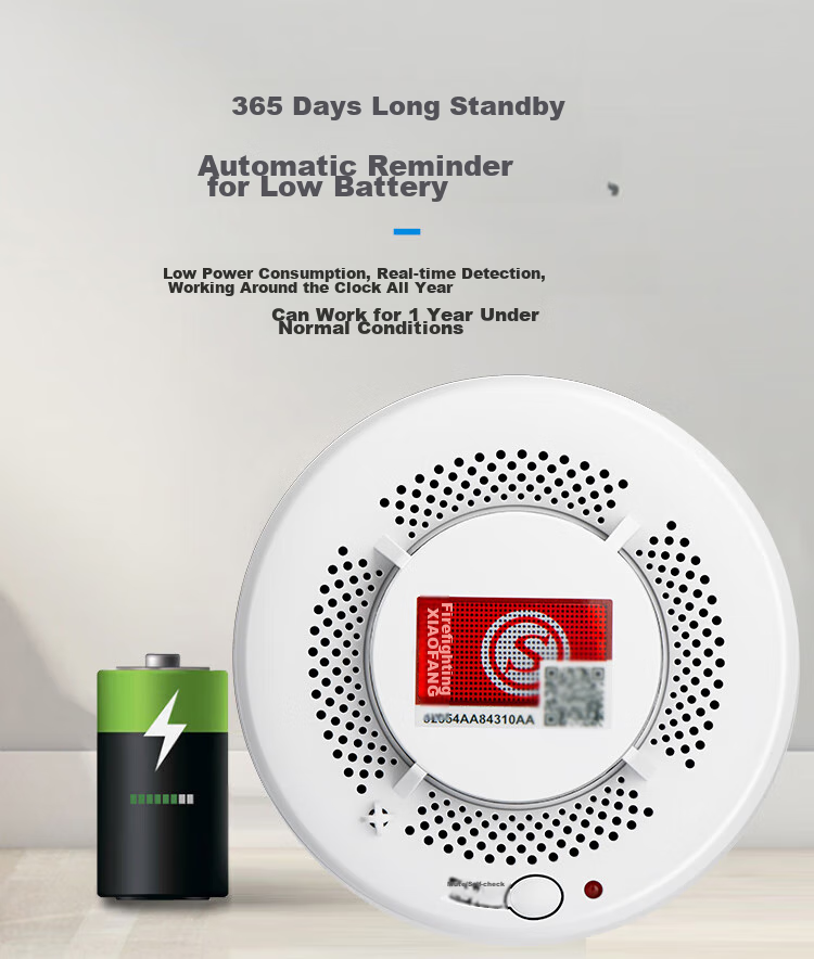 LFang PS-818 Smoke Alarm, Fire Detector with 3C Certification, Networked Fire System Host, 1-To 7