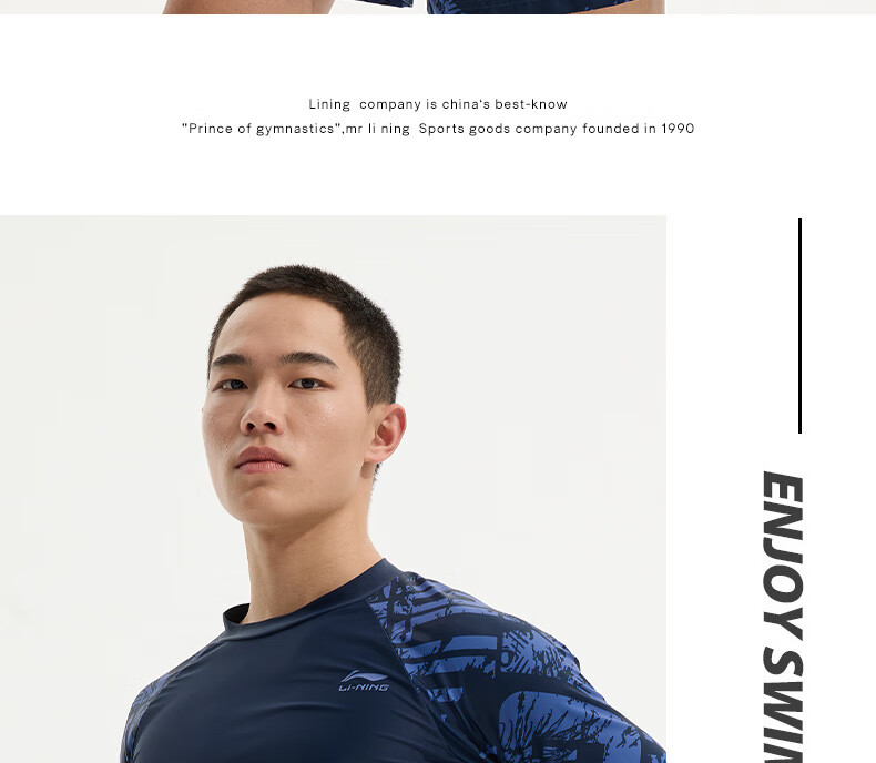 Li-Ning Men's Swimwear, Surfing Diving Suit, Long-Sleeve Quick-Dry Cold-Resistant Swimming Top, Hot Spring Seaside Vacation, 834 Blue Purple, Size M 12