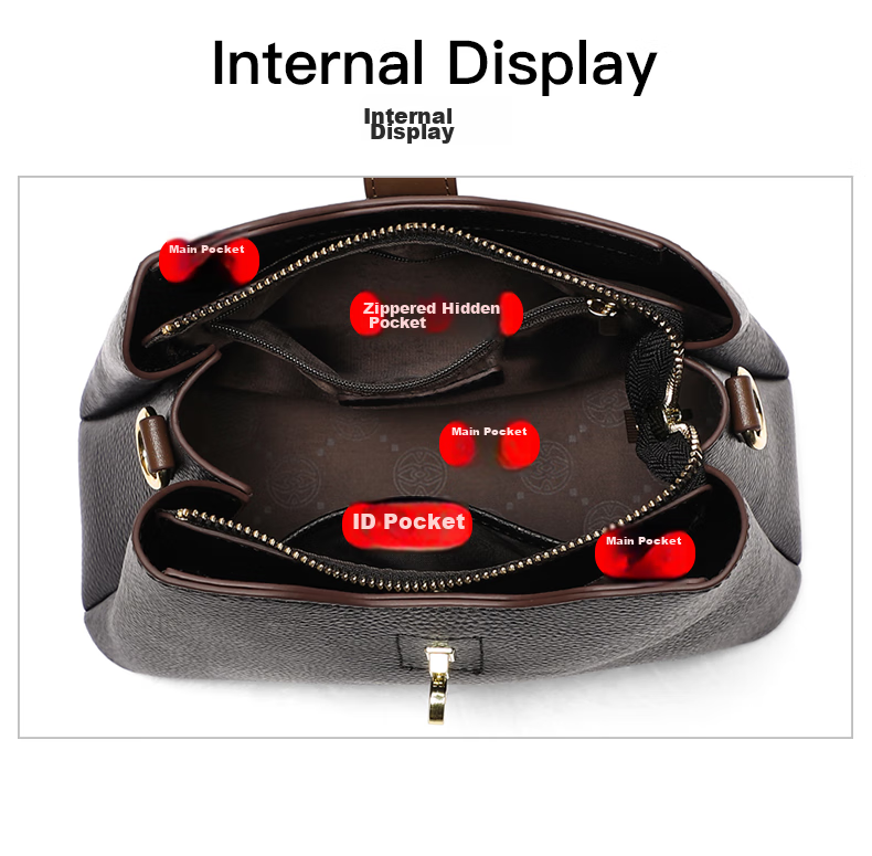 Viney Women's Handbag, Cowhide Crossbody Bucket Bag, Luxury Brand Shoulder Bag, Practical Birthday And Mother's Day Gift for Mom 25
