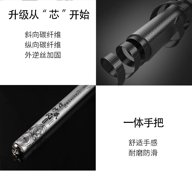 Feimiao Carbon Fiber Light Hard Fishing Rod, Stream Fishing Pole, Beginner's Fishing Tackle Set, Complete Combination, 37 Sections, Short Section, 5.4 Meters 4