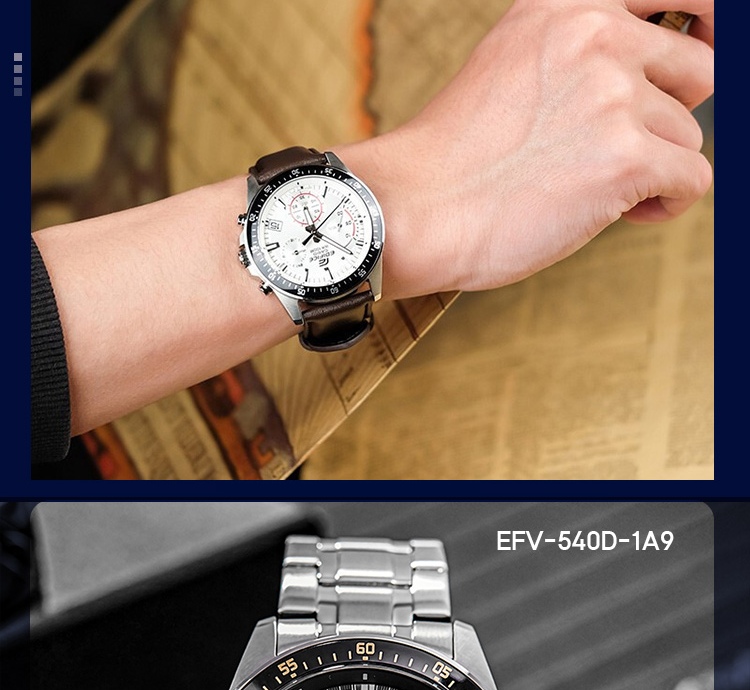 CASIO EDIFICE Men's Fashion Business Student Quartz Watch EFV-540D-1A 14