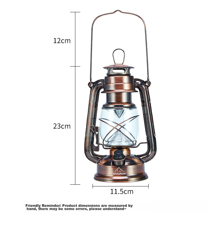 WhitePeak Outdoor Camping Light, Retro Lantern with Handle, Two-Level Adjustable Hanging Lamp, Battery-Powered, Random Color 11