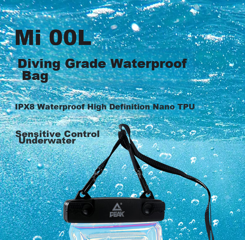 PEAK Waterproof Phone Case, Touchscreen Compatible, Waterproof Pouch for Swimming And Rafting, with Lanyard And Neck Strap, Rain Protection Case for Food Delivery Riders 1