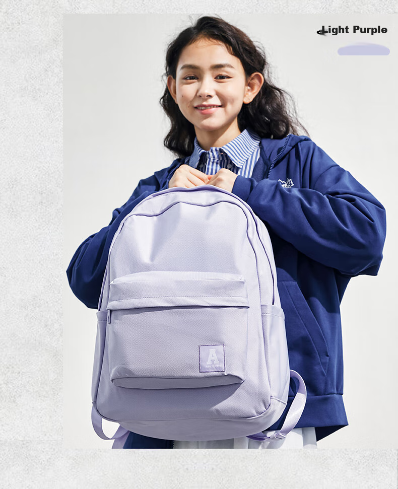 Anta Mochi Backpack Unisex Simple Large Capacity Youth Canvas Hiking Cycling Sports School Bag 13