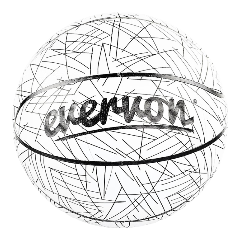 EVERVON Black Night Pioneer Reflective Basketball for Adults And Children, Size 7 PU, for Competition And Training, EBP7-666