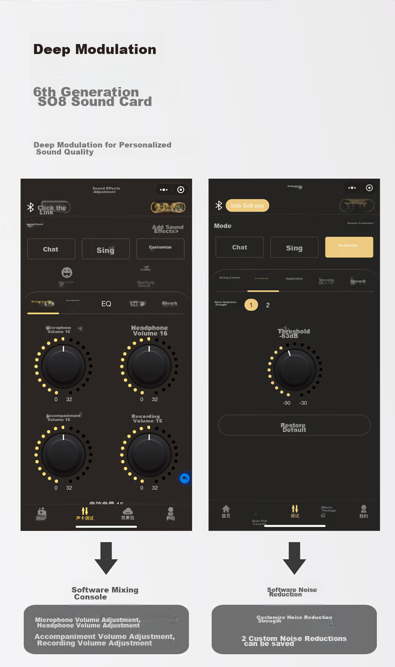 Ickb So8 Sixth Generation Sound Card Set, Mobile Phone Live Streaming, Computer Douyin Kuaishou Universal Streamer Singing, Quanmin K Song Recording, Live Streaming Equipment Complete Set, Condenser Microphone 6