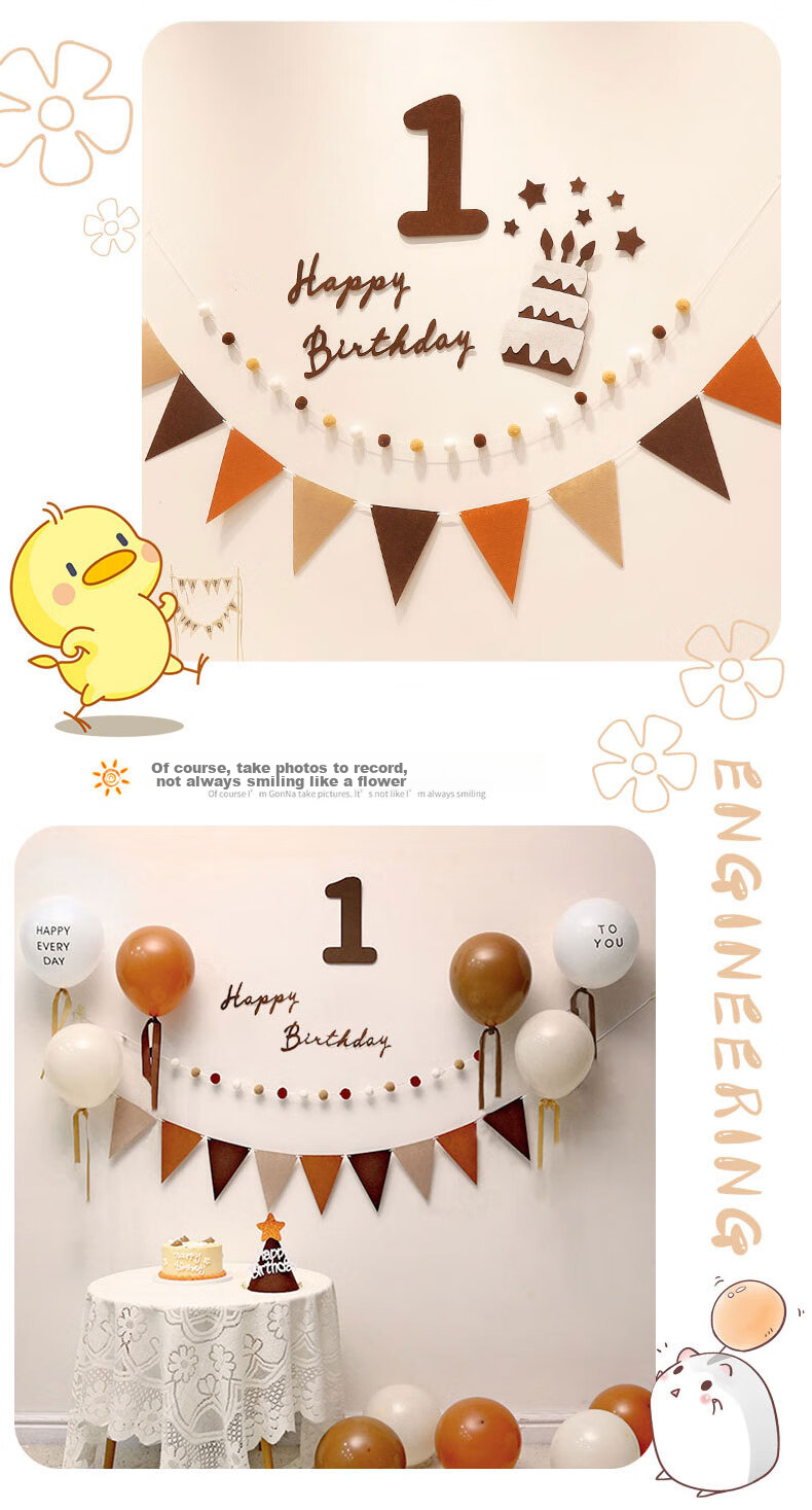 MODUO Korean Instagram-Famous Birthday Hat, First Birthday Scene Decoration, Forest-Themed Photo Accessory 6
