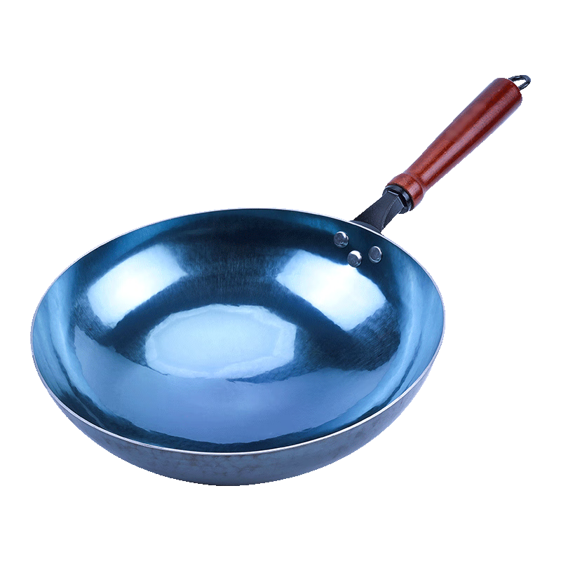 Jincun, Zhangqiu Wok Iron Pan Cooking Pot for Home Use, Non-Coated Round Bottom Pure Iron Authentic Stove-Top Pan, Preheated, 32cm