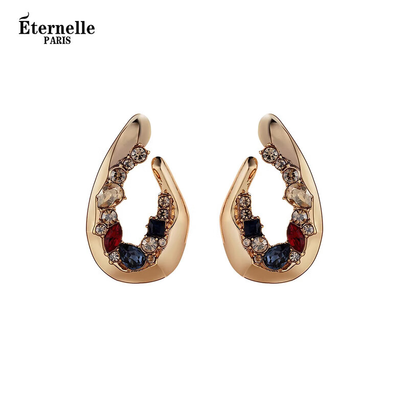 Eternelle French Crystal Earrings, Austrian Vintage Chic Personality Earrings for Women, Floral Old Money Style