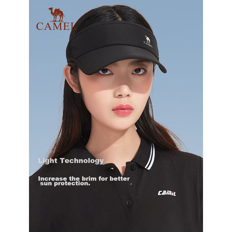 CAMEL Outdoor Sun Protection Hat, Visor Cap for Women, Lightweight Running Sports Hat, Korean Style Versatile Sun Visor Cap, Trendy