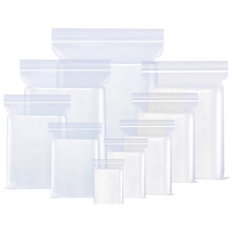Dengbi White Edge Self-Sealing Bags [Thickened 14 Microns], Size 6, 12*17cm/100 Pieces, Waterproof Food PE Transparent Sealing Bags