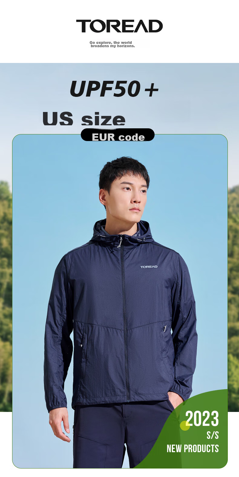 TOREAD Spring And Summer Men's Outdoor Sun Protection Jacket, Water-Repellent, Breathable, UV-Resistant Skin Coat TAZZCL81315 18