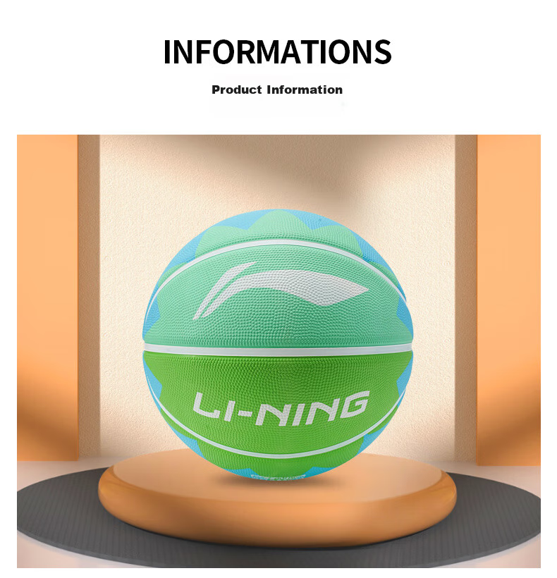 Li-Ning Basketball, Indoor And Outdoor Use, Suitable for Cement Courts And Rubber Outdoor Courts, Size 7 Basketball, LBQK697-4 17