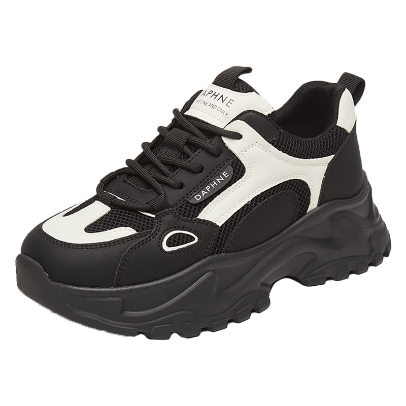 DAPHNE Women's Sports Casual Shoes, Thick-Soled Breathable Dad Sneakers, Lightweight Versatile Women's Shoes 4623404138 Black 39