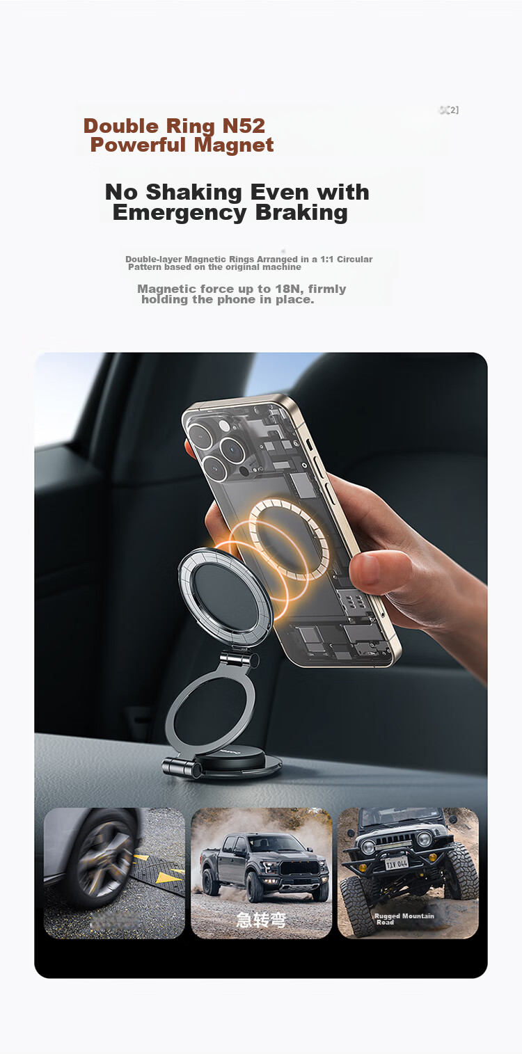 Baseus Car Phone Holder, Magnetic MagSafe Phone Mount for Cars, Universal Car Phone Holder Compatible with Tesla Model 3 And Y 11