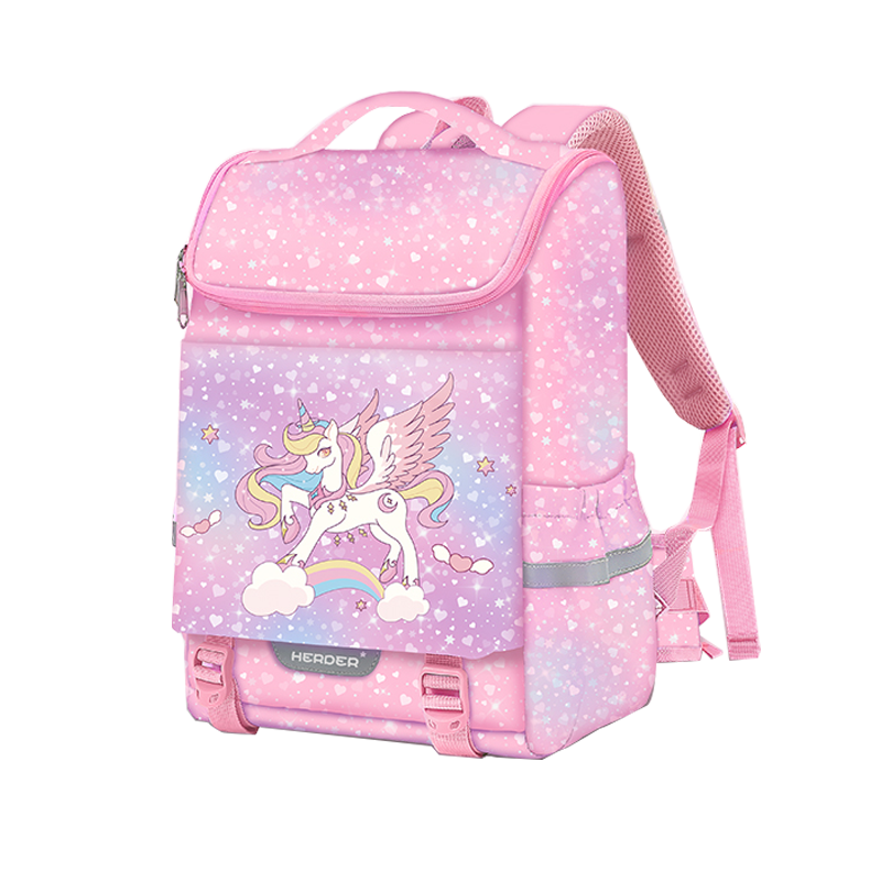 Herder Backpack for Girls in Primary School Grades 1-6, Lightweight Spine Protection Schoolbag with Breathable Design for Young Girls